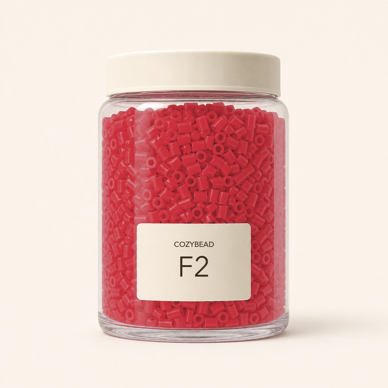 CozyBead F2 MARD single-color fuse beads in a premium clear jar