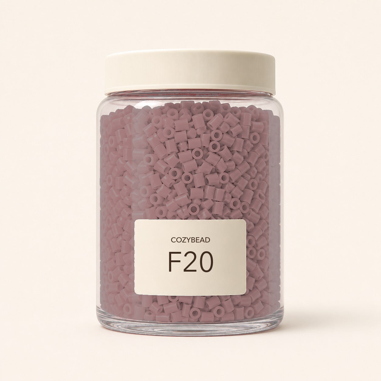 CozyBead F20 MARD single-color fuse beads in a premium clear jar
