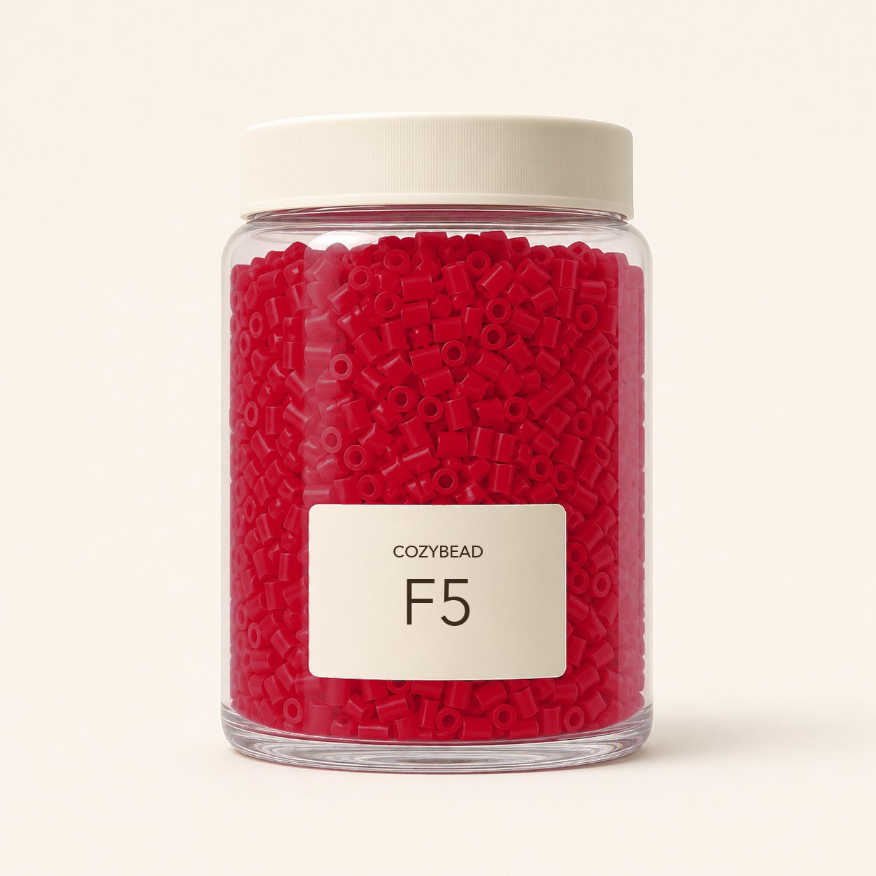 CozyBead F5 MARD single-color fuse beads in a premium clear jar