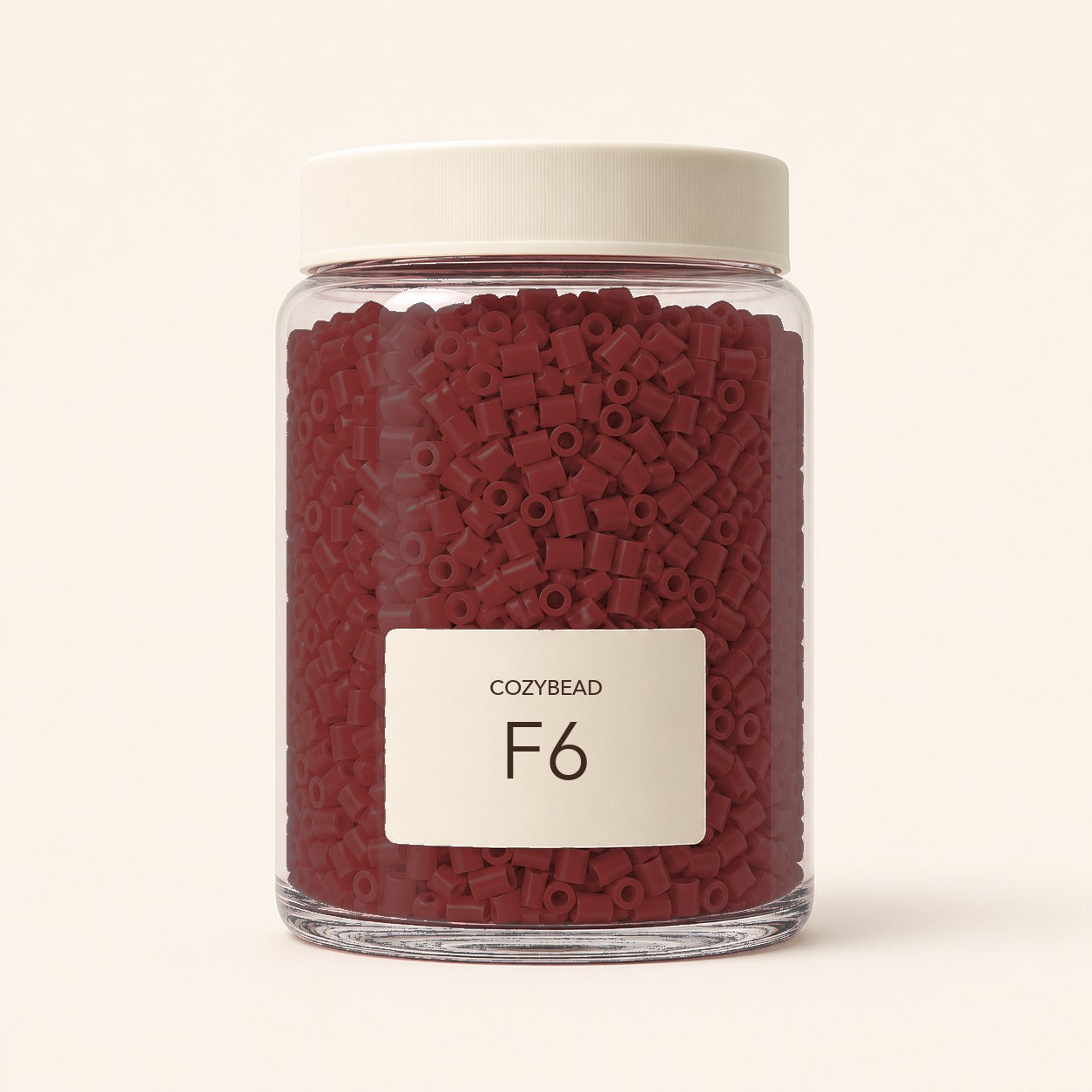 CozyBead F6 MARD single-color fuse beads in a premium clear jar