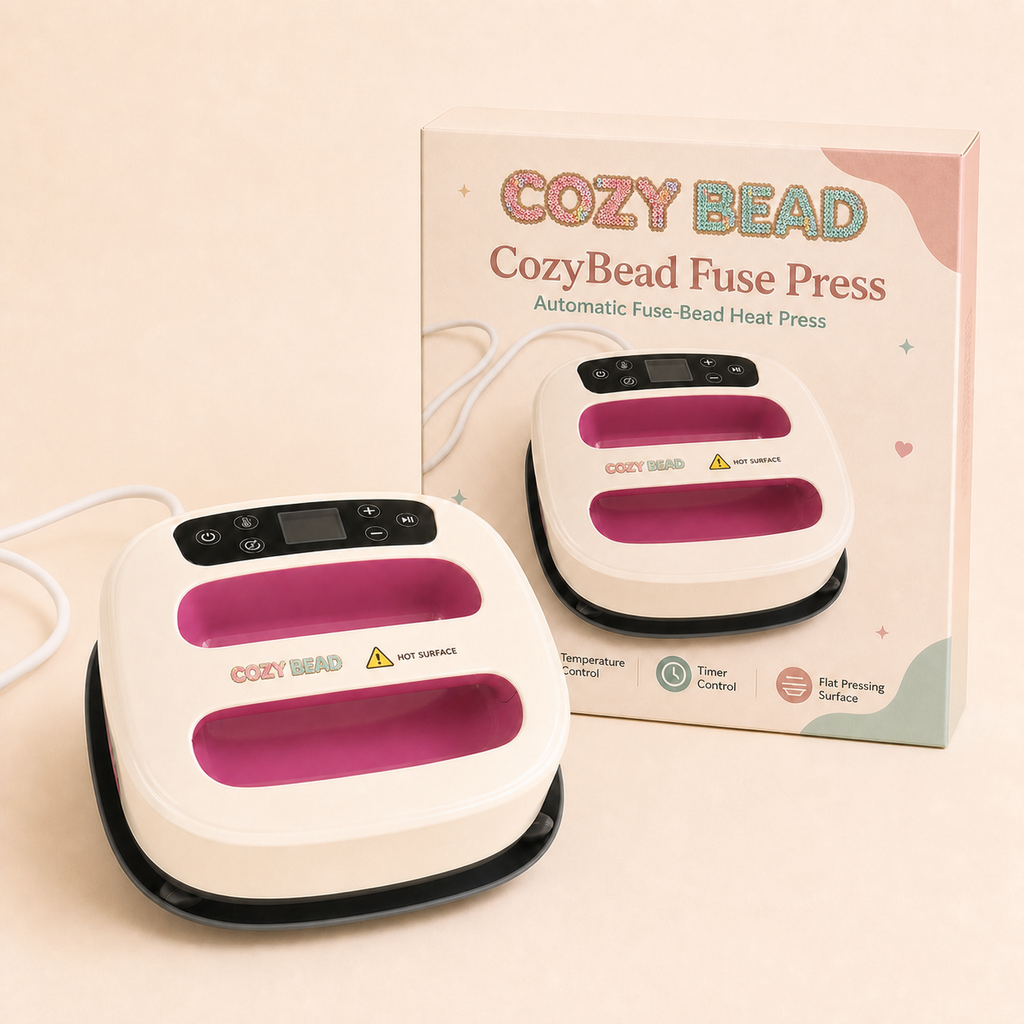 CozyBead fuse bead heat press — product and packaging
