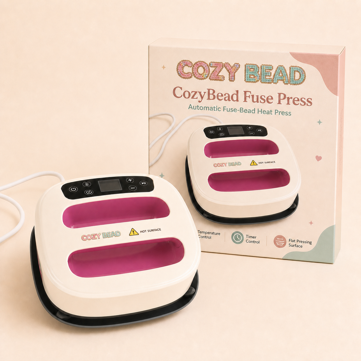 CozyBead fuse bead heat press — product and packaging