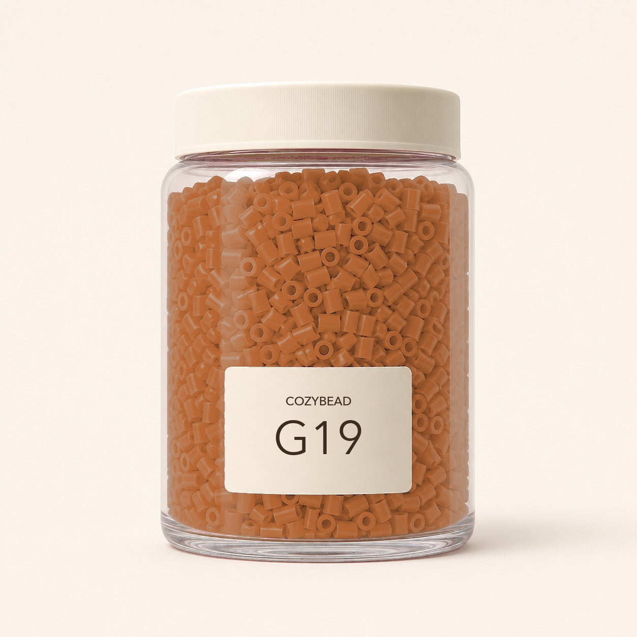 CozyBead G19 MARD single-color fuse beads in a premium clear jar