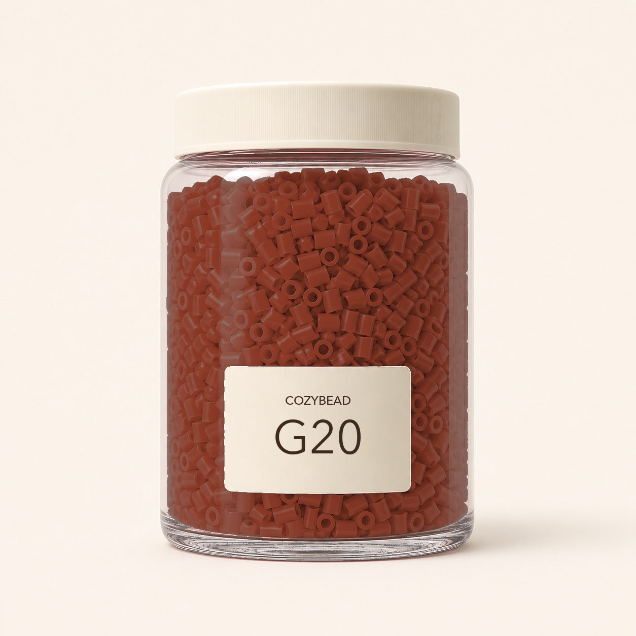 CozyBead G20 MARD single-color fuse beads in a premium clear jar