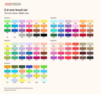 CozyBead 2.6 mm 120-color bead set color reference
