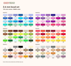 CozyBead 2.6 mm 144-color bead set color reference