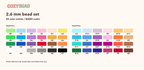 CozyBead 2.6 mm 48-color bead set color reference
