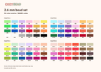 CozyBead 2.6 mm 96-color bead set color reference