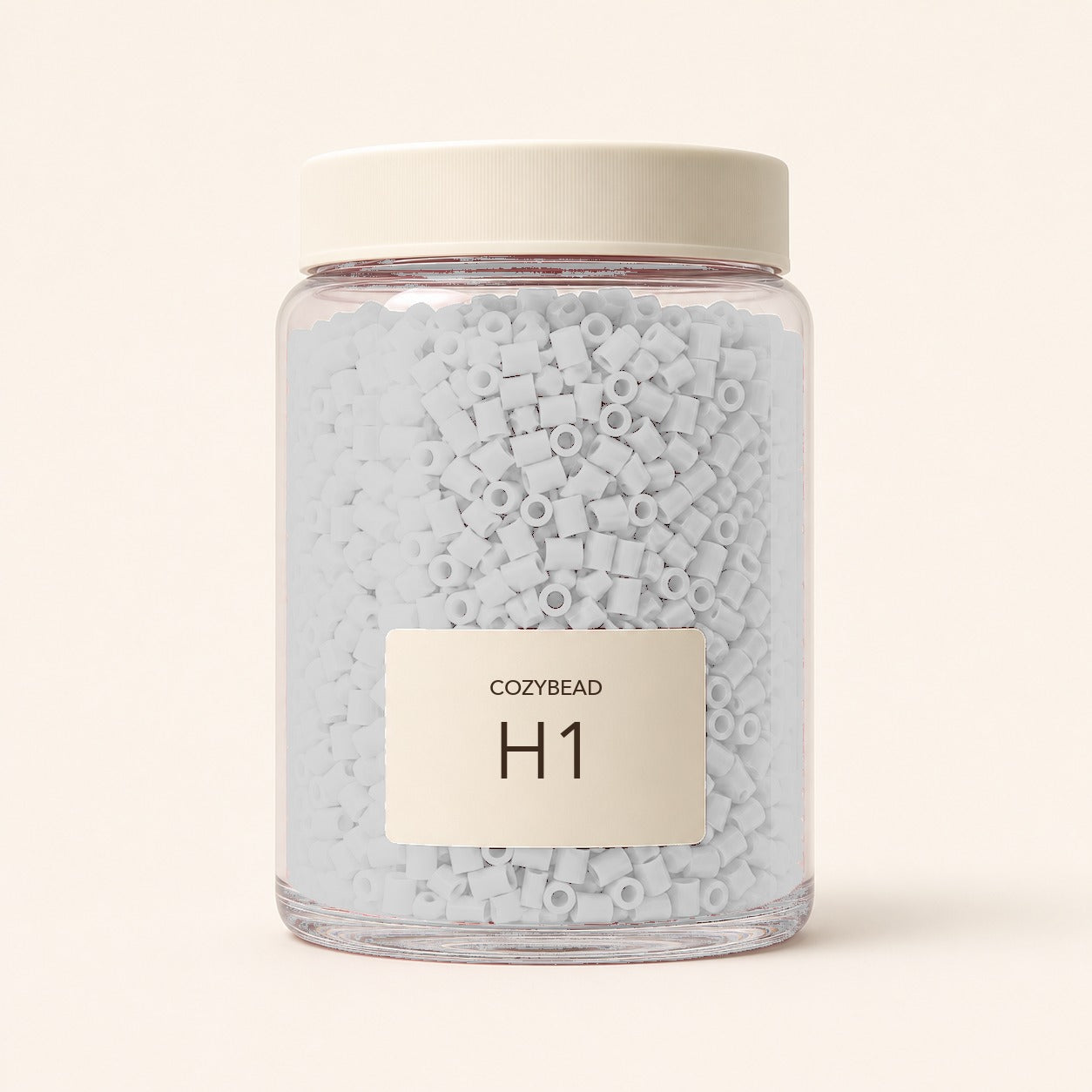 CozyBead H1 MARD single-color fuse beads in a premium clear jar