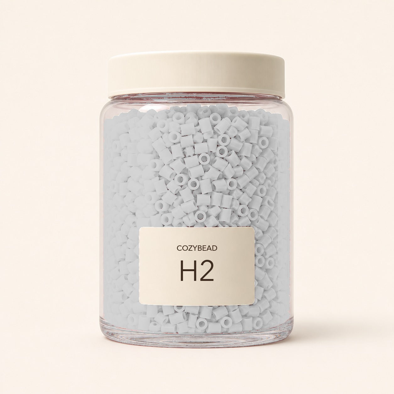 CozyBead H2 MARD single-color fuse beads in a premium clear jar