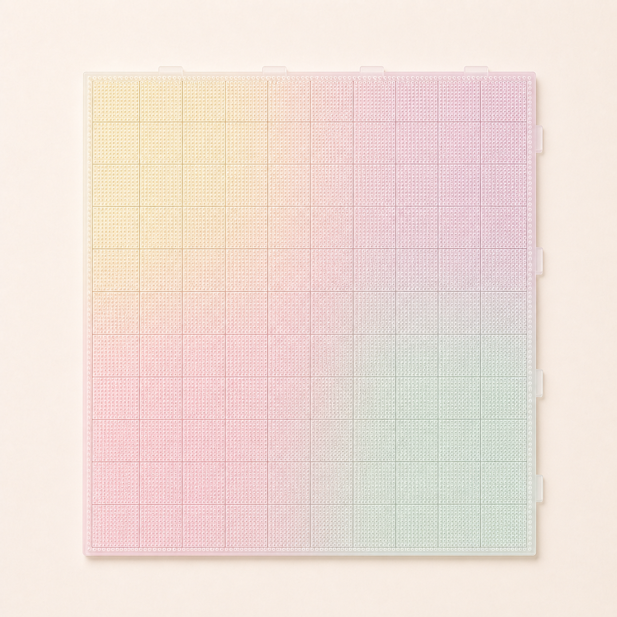 CozyBead large clear interlocking pegboard — top view