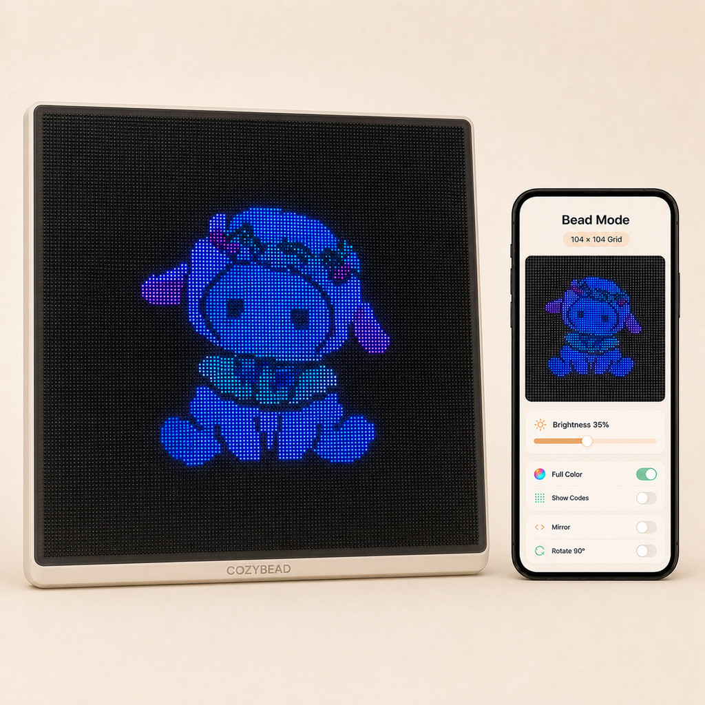 CozyBead Large Smart LED Bead Board — board and app