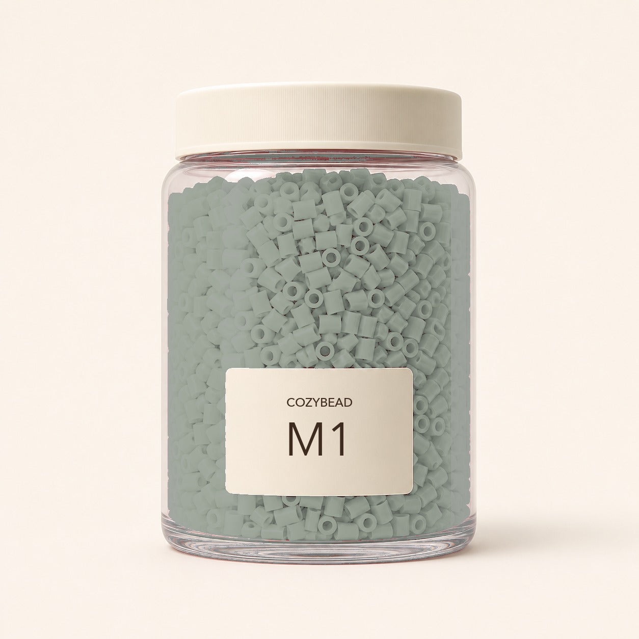 CozyBead M1 MARD single-color fuse beads in a premium clear jar