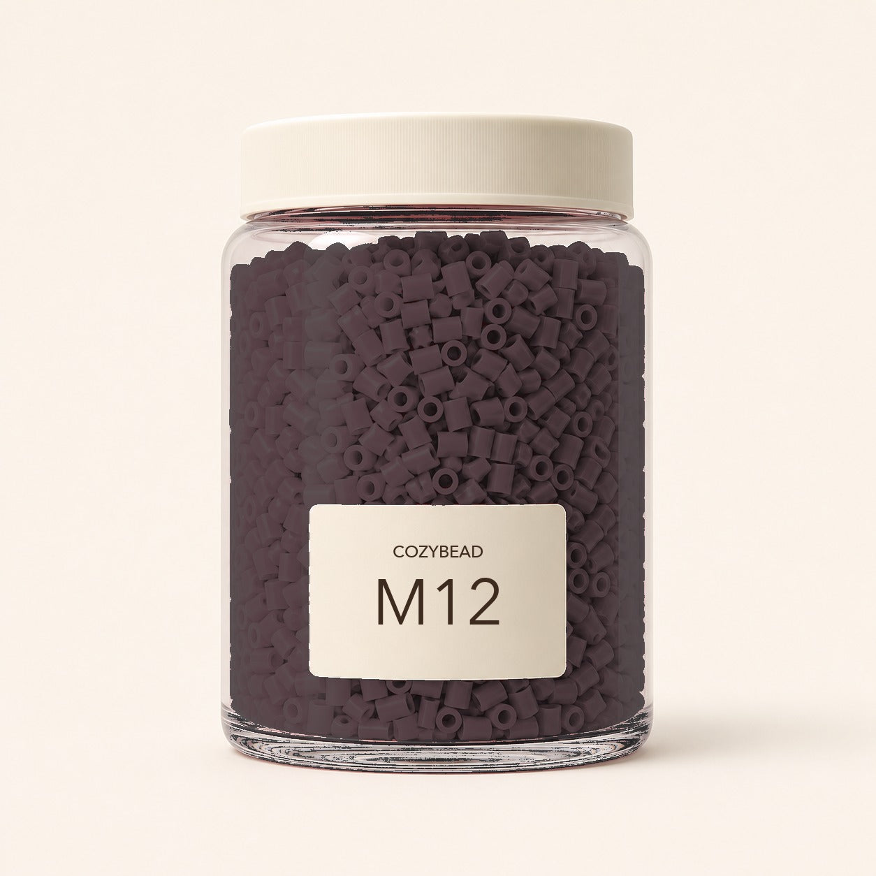CozyBead M12 MARD single-color fuse beads in a premium clear jar