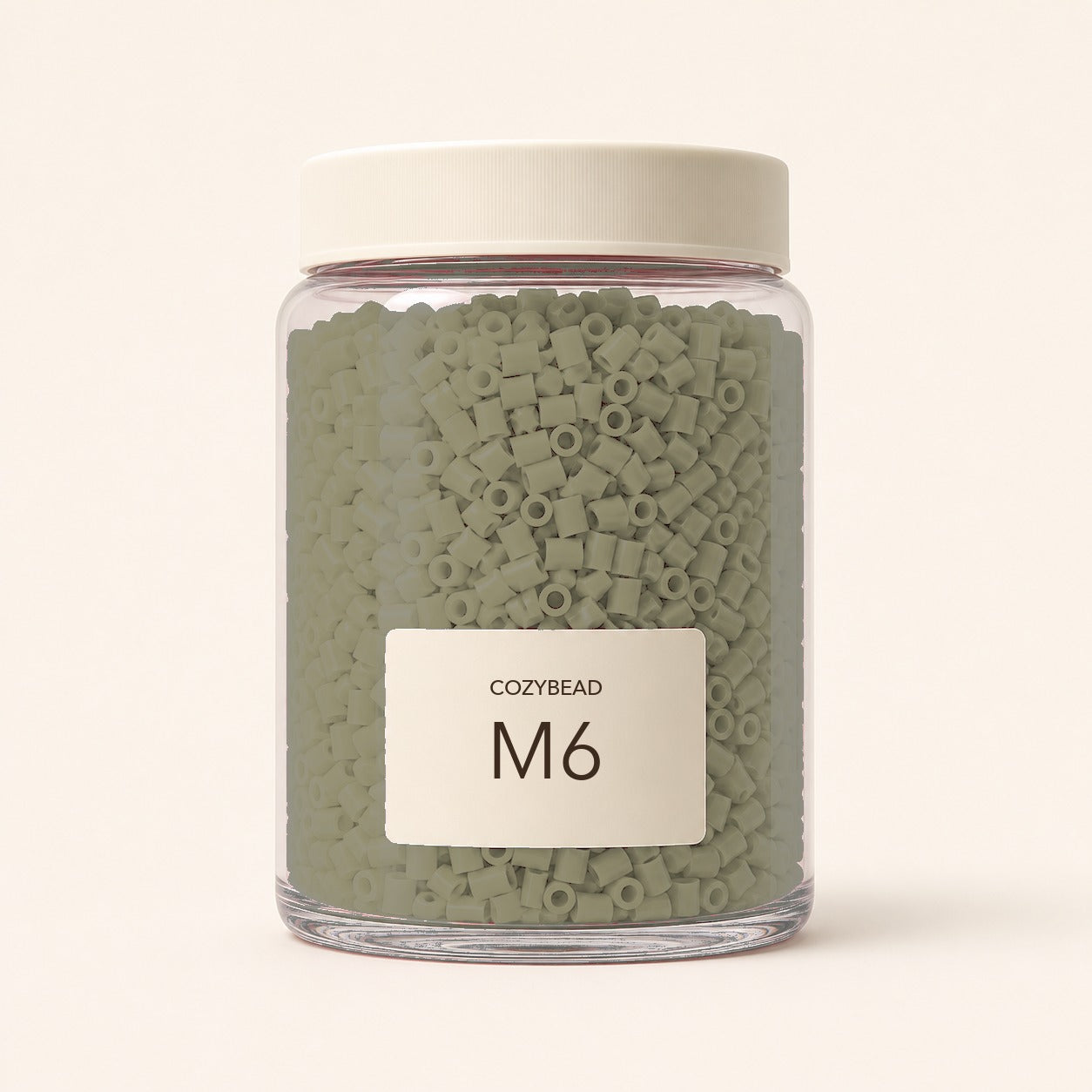 CozyBead M6 MARD single-color fuse beads in a premium clear jar