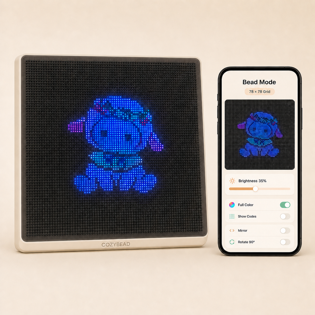CozyBead Medium Smart LED Bead Board — board and app