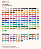 CozyBead 5 mm 206-color bead set color reference