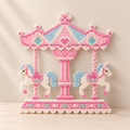 Pastel carousel bead-art finished example — DIY materials kit