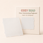 CozyBead small clear interlocking pegboard — product and packaging
