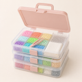 Three stackable storage trays for fuse bead supplies